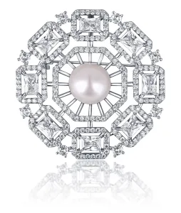 JwL Luxury Pearls Luxus Damenbrosche mit Perle 2v1 JL0665