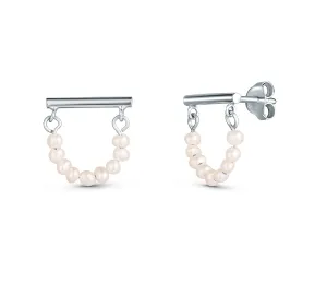 JwL Luxury Pearls Minimalistische Silberohrringe mit echten Perlen JL0830