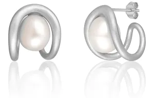 JwL Luxury Pearls Modische silberne Ohrringe mit echter Perle JL0651