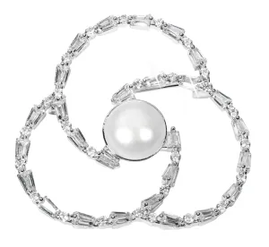 JwL Luxury Pearls Perlenbrosche Kleeblatt mit Kristallen JL0519