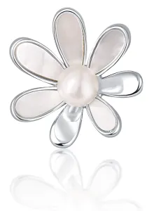 JwL Luxury Pearls Perlenbrosche 2in1 mit echter weißer Perle und Perlmutt JL0660