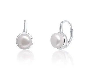 JwL Luxury Pearls Sanfte Silberohrringe mit echten weißen Perlen JL0675