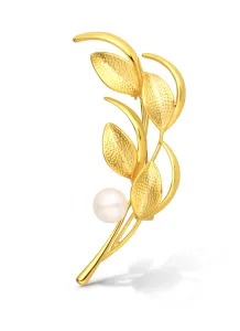 JwL Luxury Pearls Schicke vergoldete 2-in-1-Brosche mit echter Perle JL0843