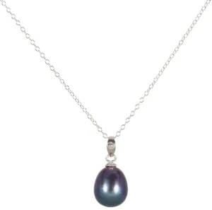 JwL Luxury Pearls Silberne Halskette mit einer blauen Perle JL0438 (Halskette, Anhänger) 45 cm