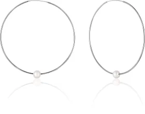 JwL Luxury Pearls Silberohrringe kreisen mit echten weißen Perlen JL0638