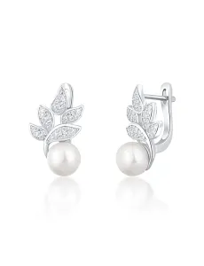 JwL Luxury Pearls Wunderschöne Silberohrringe mit echten Perlen und Zirkonen JL0719