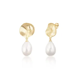 JwL Luxury Pearls Wunderschöne vergoldete Ohrringe mit echten Barockperlen JL0724
