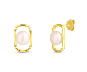 JwL Luxury Pearls Zarte vergoldete Ohrringe mit echter Perle JL0828