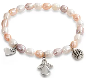 JwL Luxury Pearls Feines Armband aus echten Perlen mit Ornamenten JL0295