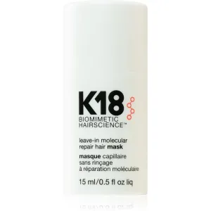 K18 Regenerierende Haarmaske ohne Ausspülen Biomimetic Hairscience (Leave-In Molecular Repair Hair Mask) 15 ml