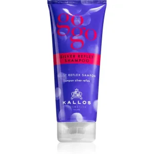 Kallos Gogo Silver Reflex Shampoo für aufgehelltes und blondes Haar neutralisiert gelbe Verfärbungen 200 ml