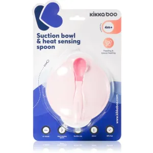 Kikkaboo Suction Bowl & Heat Sensing Spoon Geschirrset 4 m+ Pink 2 St