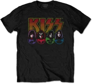 Kiss T-Shirt Logo Faces & Icons Unisex Black L