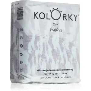 Kolorky Day Feathers Einweg-ÖKO-Windeln Größe XL 12-16 Kg 17 St