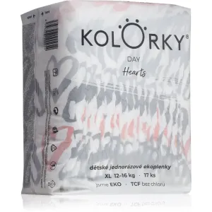 Kolorky Day Hearts Einweg-ÖKO-Windeln Größe XL 12-16 Kg 17 St