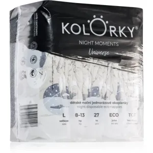 Kolorky Night Moments Einweg-ÖKO-Windeln für vollen Schutz während der Nacht Größe L 8-13 kg 27 St