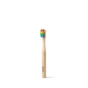 KUMPAN Regenbogen-Zahnbürste aus Bambus für Kinder in einer Papierbox