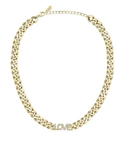 La Petite Story Markante vergoldete Halskette mit Kristallen Love LPS10ASD09