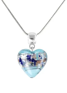 Lampglas Charmante HalsketteIce Heart mit reinem Silber in Lampglas-Perle NLH29