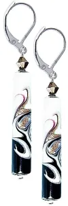 Lampglas Elegante Ohrringe Schwarz & White mit einzigartiger Perle Lampglas EPR11