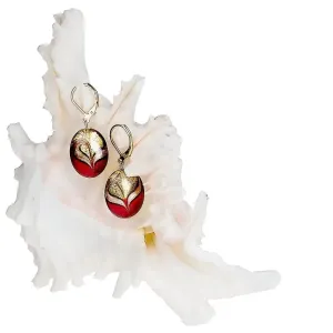 Lampglas Elegante Red Sea Ohrringe aus Lampglasperlen mit 24 Karat Gold EP25