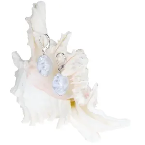 Lampglas Elegante weiße Ohrringe mit reinem Silber in Lampglas EP1 Perlen