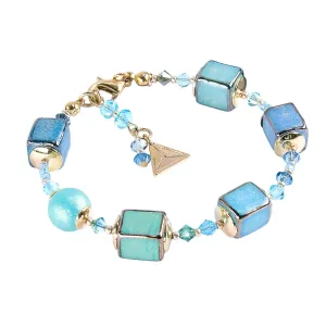 Lampglas Elegantes Armband Turquoise Beauty aus Perlen Lampglas BCU51