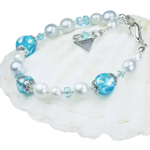 Lampglas Elegantes blaues Armband mit Lampglasperlen mit reinem BP4 Silber