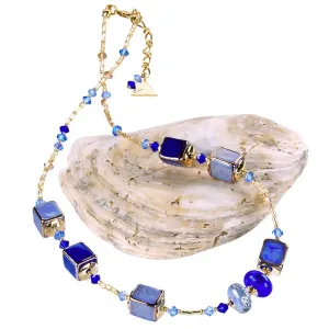 Lampglas Himmelblaue Halskette Blau aus Perlen Lampglas NCU28