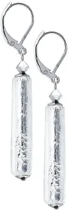 Lampglas Kristallohrringe Ice mit reinem Silber in Perle Lampglas EPR3