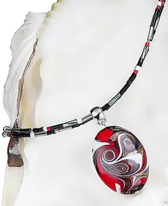 Lampglas Magische Halskette Mayan mit Perle Lampglas NP37