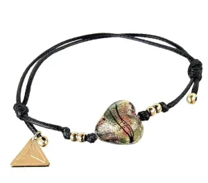 Lampglas mysteriöses Armband Jungle mit 24 KT Gold in Lampglasperle BLH13