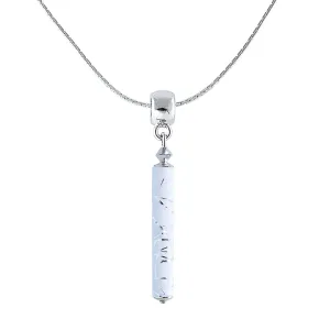 Lampglas Schneeweiße Halskette Eis mit reinem Silber in einer Perle Lampglas NPR23
