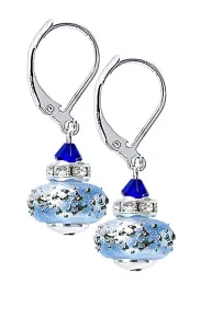 Lampglas Schöne blaue 2 Ohrringe aus Perlen Lampglas ECU34