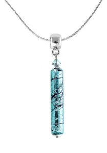 Lampglas Schöne Halskette Turquoise mit reinem Silber in Lampglas-Perle NPR10