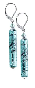 Lampglas Schöne Ohrringe Turquoise mit reinem Silber in Lampglasperle EPR10