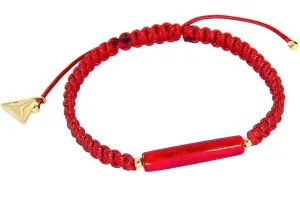 Lampglas schützendes rotes Armband Shamballa Red mit 24 KTGold in Lampglasperle BSHX4