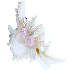 Lampglas Zarte rosa Ohrringe aus Lampglasperlen mit reinem EP2-Silber