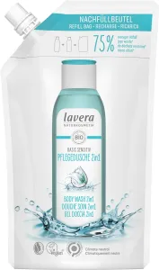 Lavera Duschgel für Körper und Haare mit neutralem Naturduft für trockene und empfindliche Haut 2 in 1 Basis Sensitiv – Nachfüllpackung 500 ml