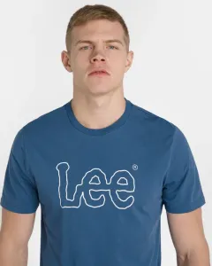Lee Wobbly Logo T-Shirt Blau #286755