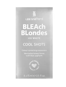 Lee Stafford Haarbehandlung für blondes Haar Bleach Blondes Ice White (Cool Shots) 4 x 15 ml