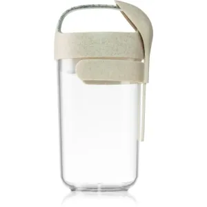 Lékué Jar To Go Organic Pausenbox mit Löffel Farbe Stone 600 ml