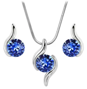 Levien Charmantes Set von Halskette und Ohrringen Sapphire