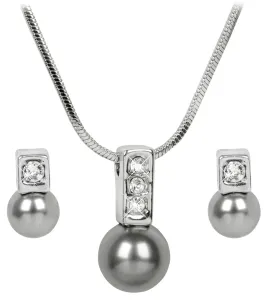 Levien Elegantes Set aus Halskette und Ohrringen Grey