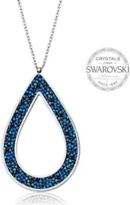 Levien Wunderschöne Halskette mit Kristallen SS Rocks Pear 49 bermuda blue