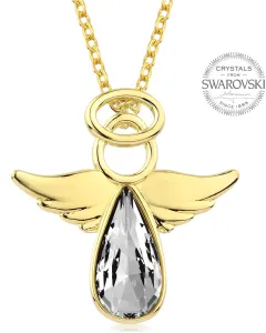 Levien Vergoldete Halskette mit Kristall Angel Rafael