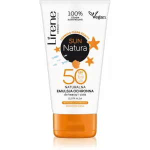 Lirene Sun Natura feuchtigkeitsspendende und schützende Emulsion für Gesicht und Körper SPF 50 120 ml