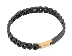 Liu Jo Modernes schwarzes Herrenarmband aus Stahl MLJ301