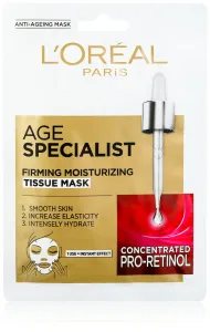 L´Oréal Paris Textilmaske zur sofortigen Straffung und Glättung der Haut Age Specialist 45+ (Firming Tissue Mask) 1 Stk