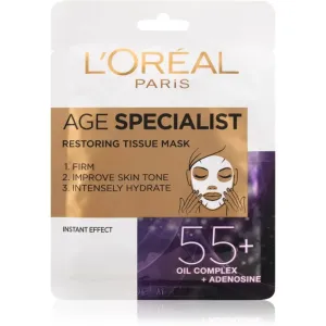 L´Oréal Paris Textilmaske für intensives Peeling und Aufhellung der Haut Age Specialist 55+ (Restoring Tissue Mask) 1 ks